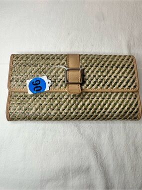 No.90 Liz Claiborne Accessories Woven Straw Texture Wallet Clutch